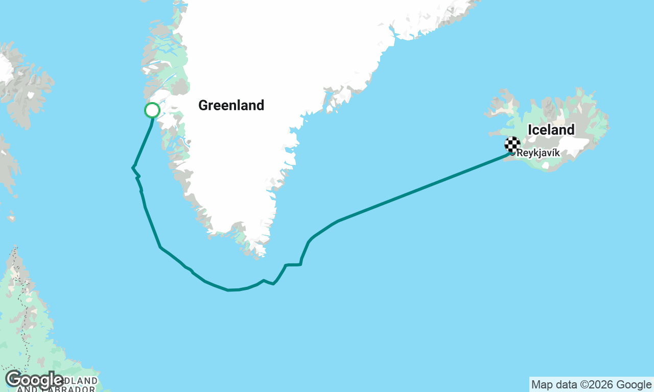 Maniitsoq, Greenland to Reykjavik, Iceland