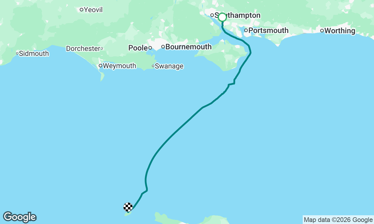 Hamble river to Alderney 