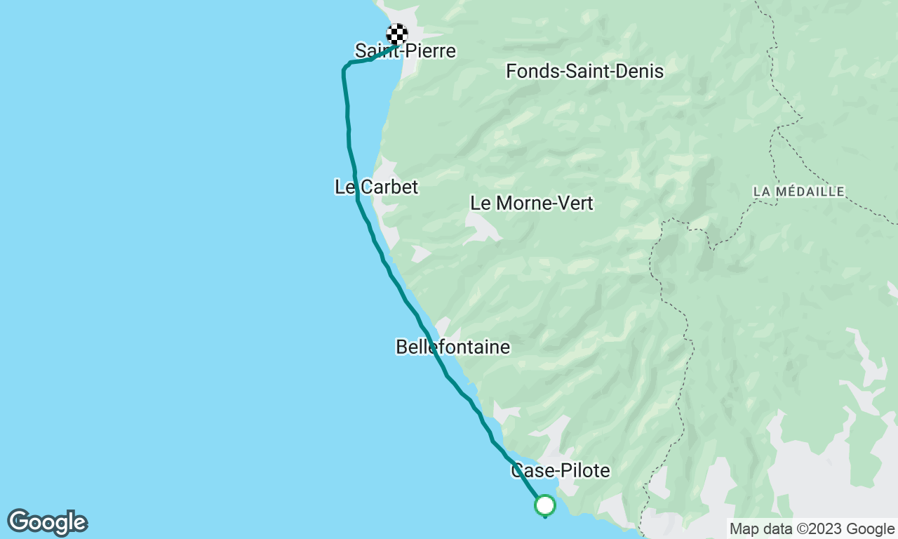 Sailing from Fort de France to Sainte Pierre 