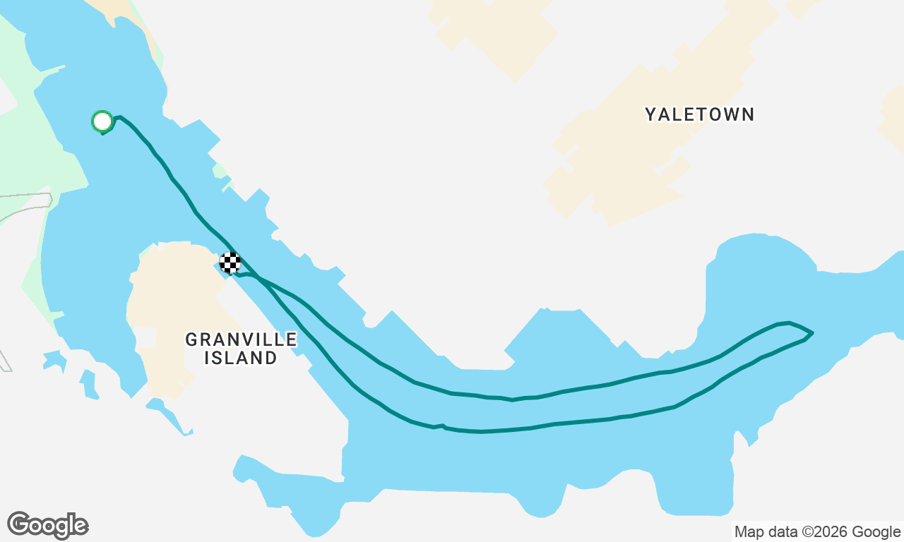 Motoring to Granville Island for coffee