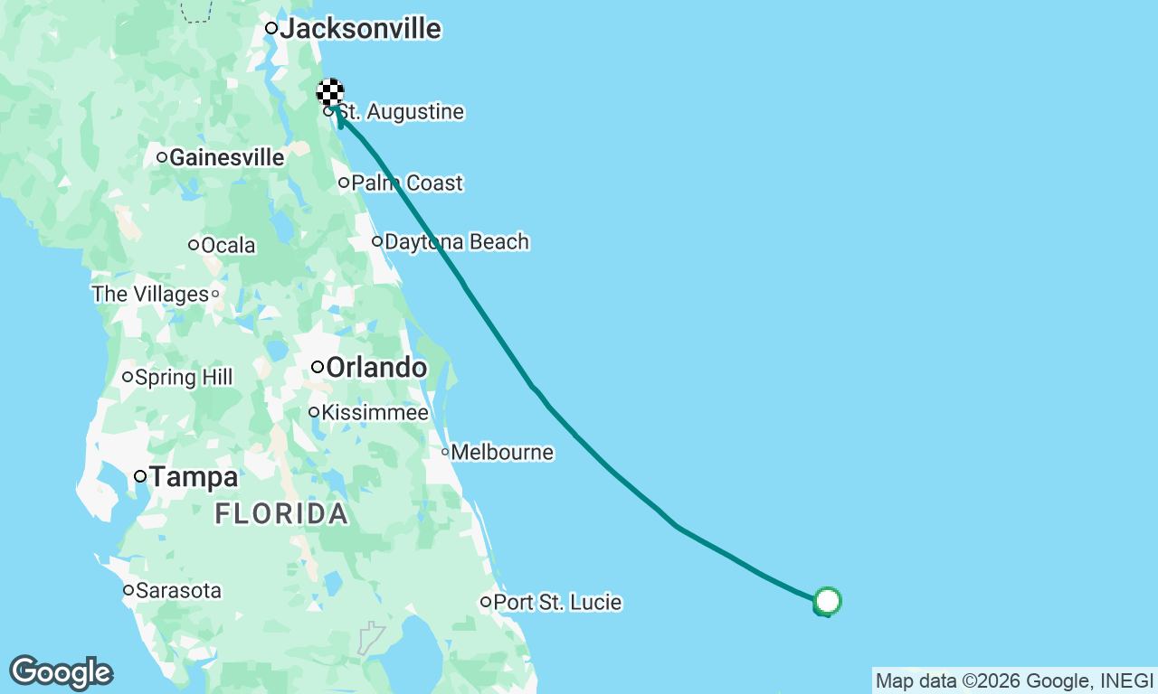 Overnight crossing from Double Breasted Cay to St Augustine with a big storm!