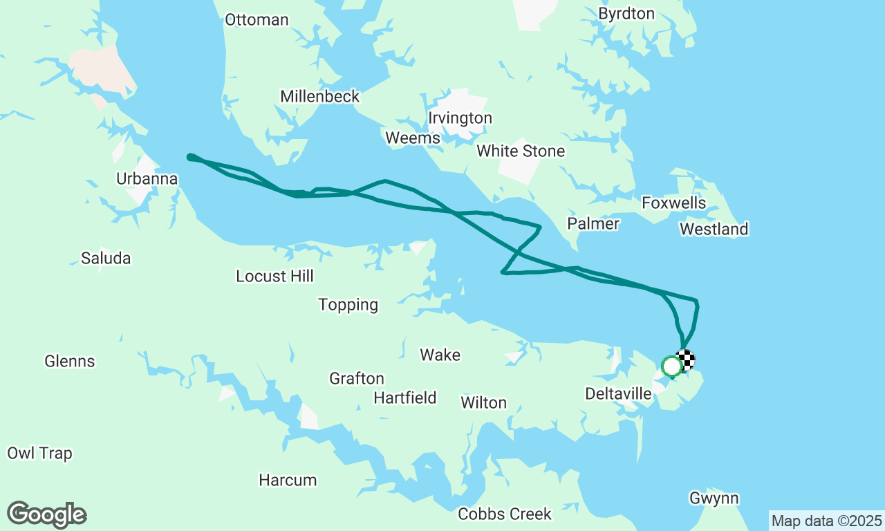 deltaville to Urbana and back. 