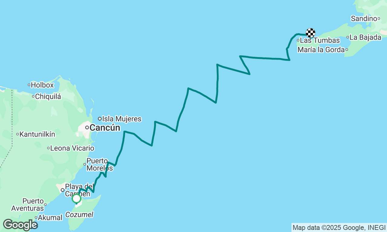 Cozumel, México to Canal de los Barcos, Cuba