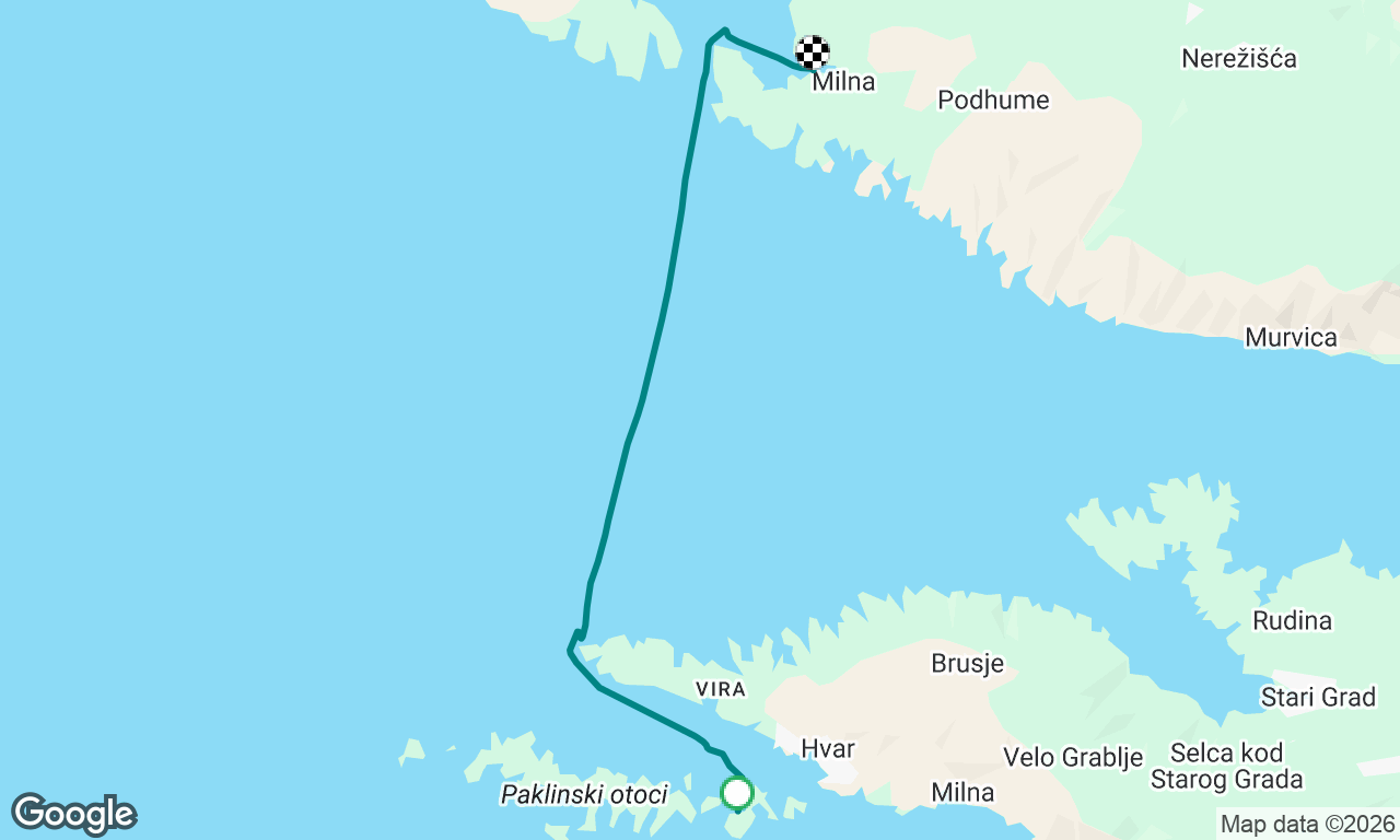 Zdrilca to Milna Marina 