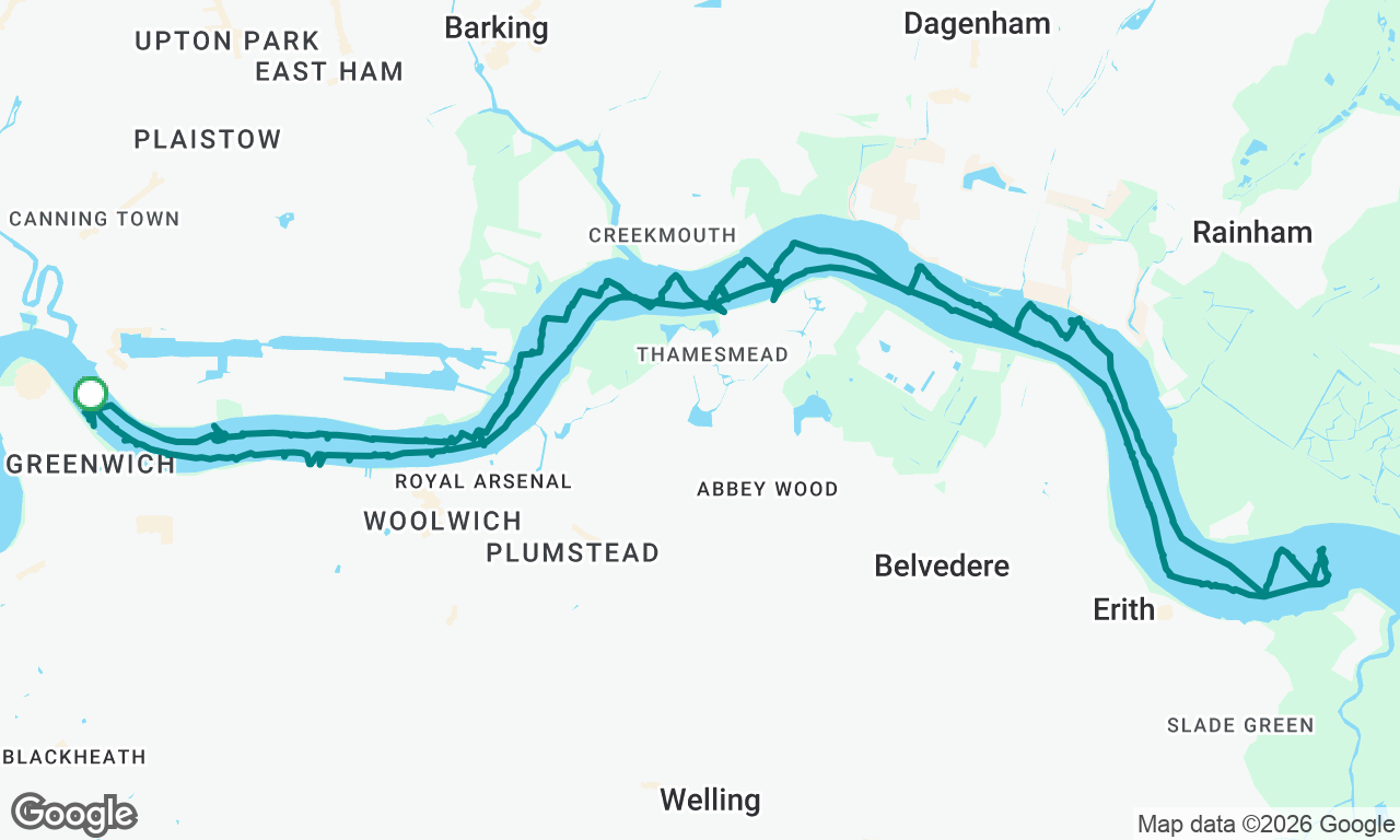 GYC to Erith Race and return