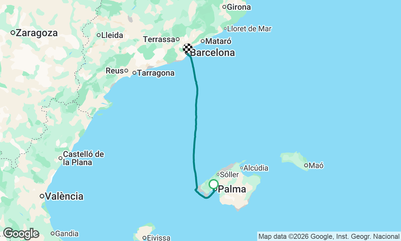 Palma, Mallorca to Barcelona