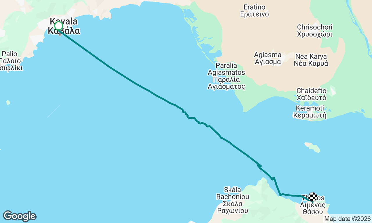 First day Greece sailing Kavala to Thasos