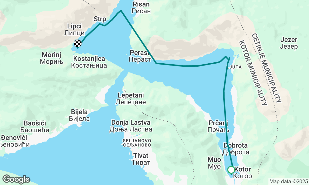 Kotor back to Lipci (Morinj)