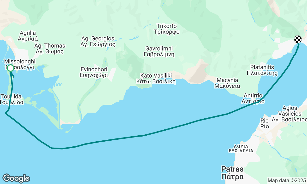 Messolonghi to Nafpaktos