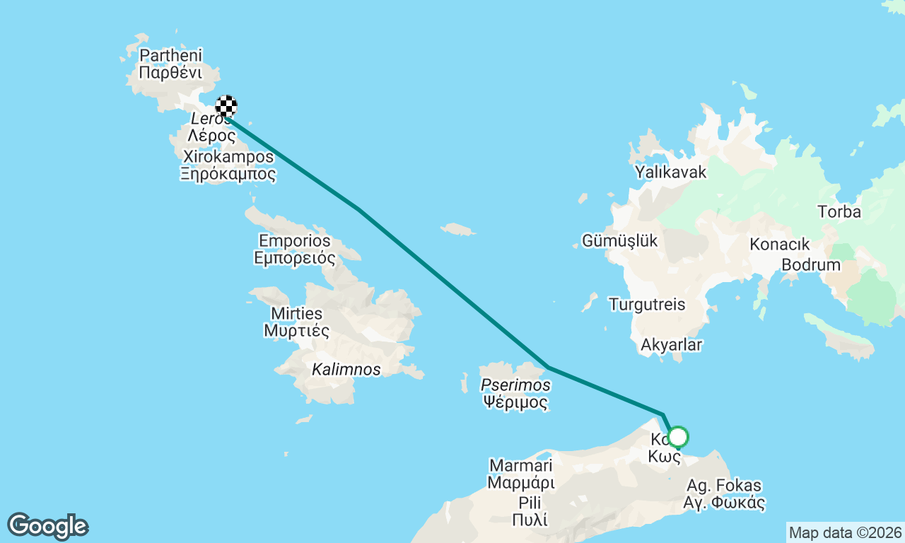 Kos Marina to Pantelli Leros 