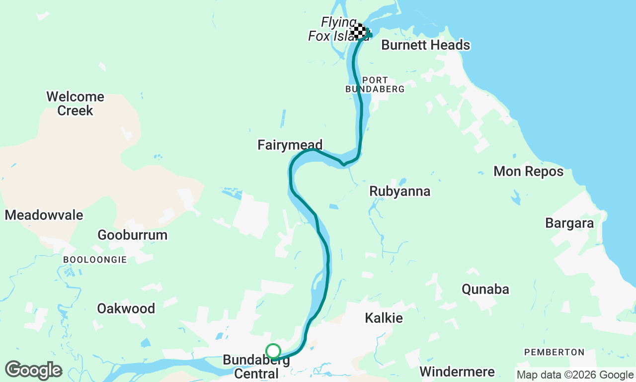 2nd day of winter, motoring Bundy town to Burnett River Heads