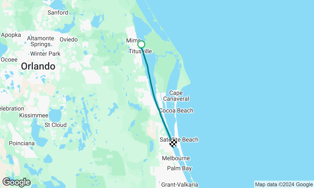 Titusville to Melbourne