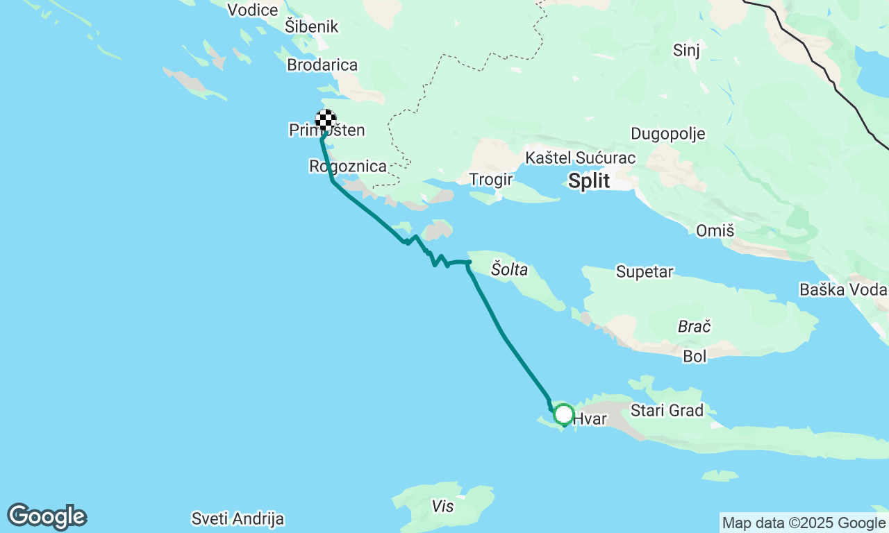 Palmizana to Primosten via Maslinica