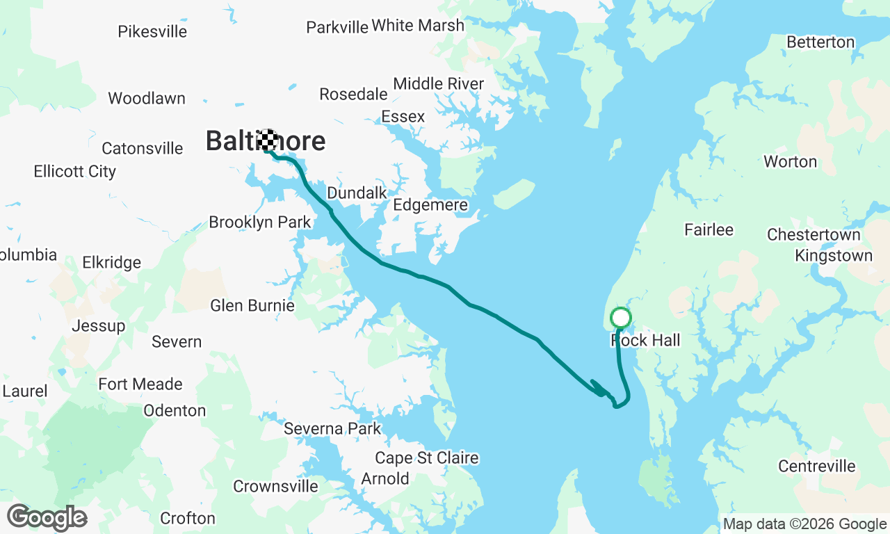 Rock Hall to Baltimore