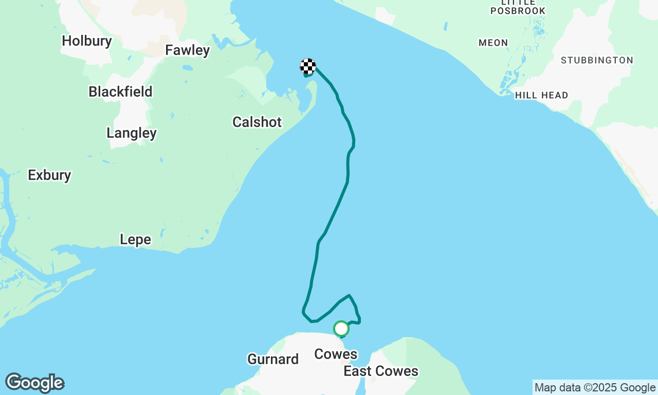 West Cowes to mooring buoy at Calshot