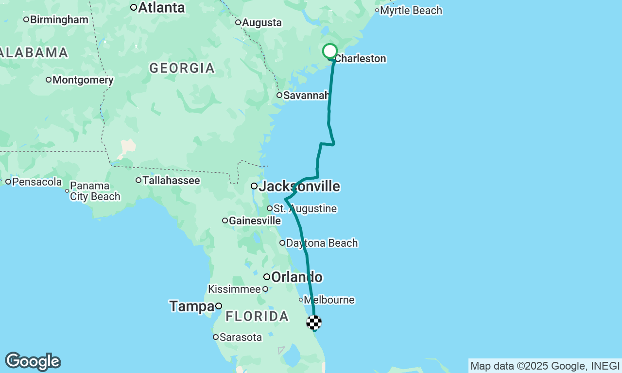 Charleston to Fort Pierce