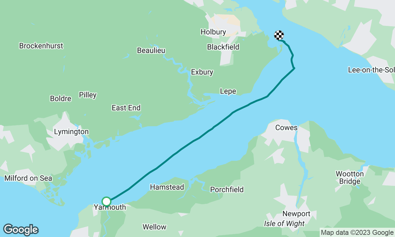 Yarmouth to mooring buoy at Calshot Castle