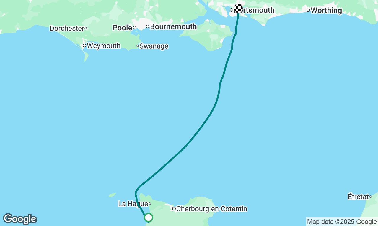 Sleigh ride up through Alderney race then East for