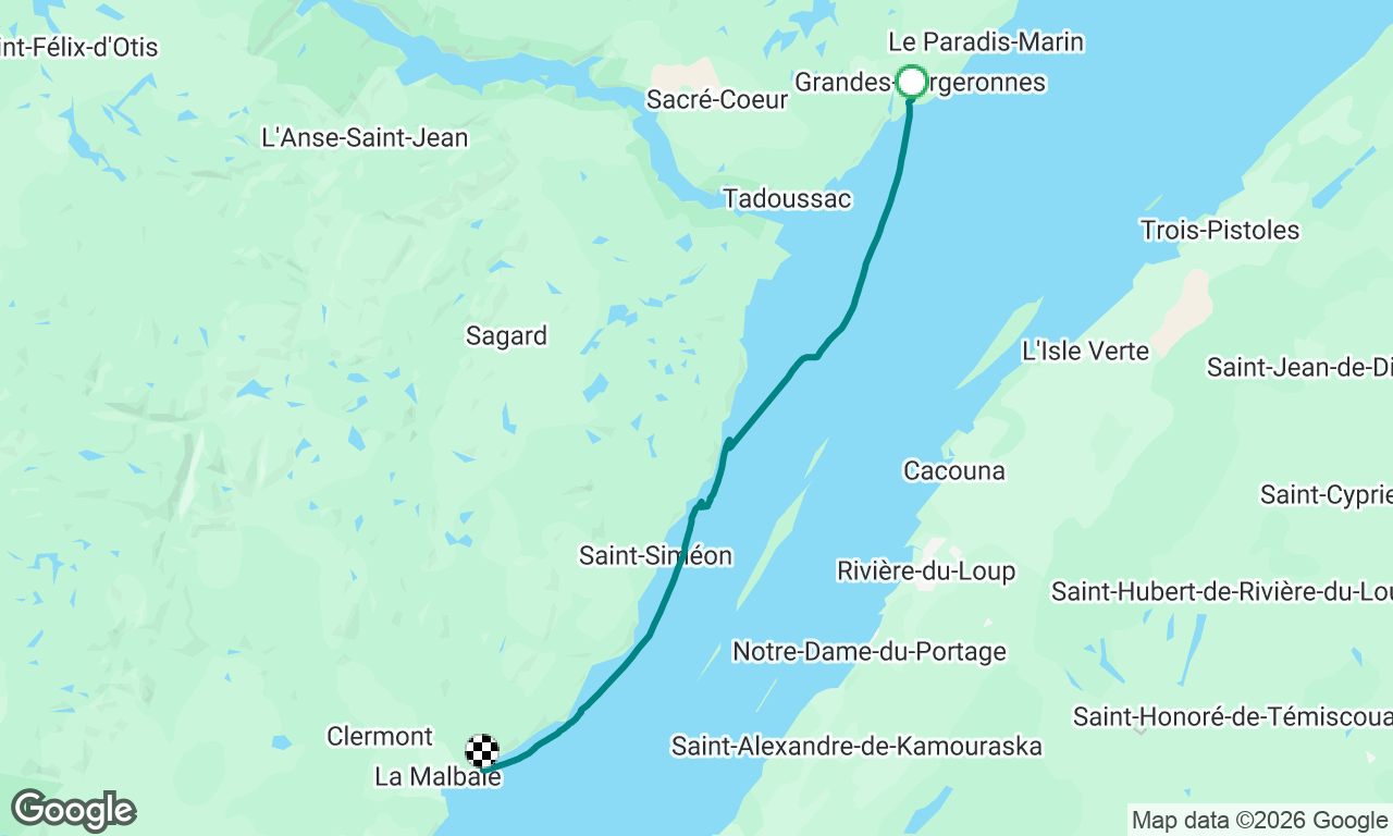 Retour via Cap à l’Aigle