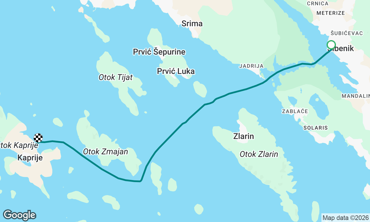 Sibenik - Kaprije east
