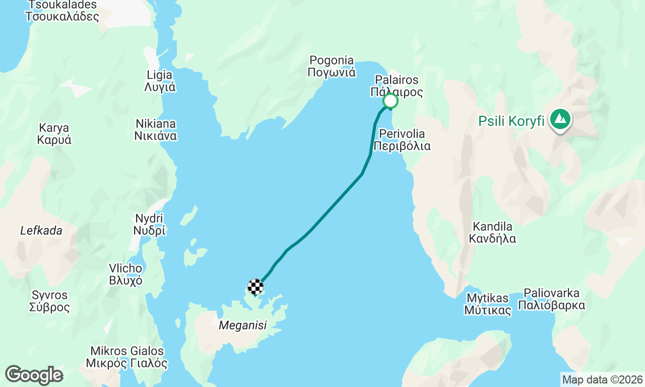 Vounaki Marina (West
Mainland Greece)
 - Abelike Bay (Meganisi): (Anchorage at Kapali Bay- Meganisi) - Day 5