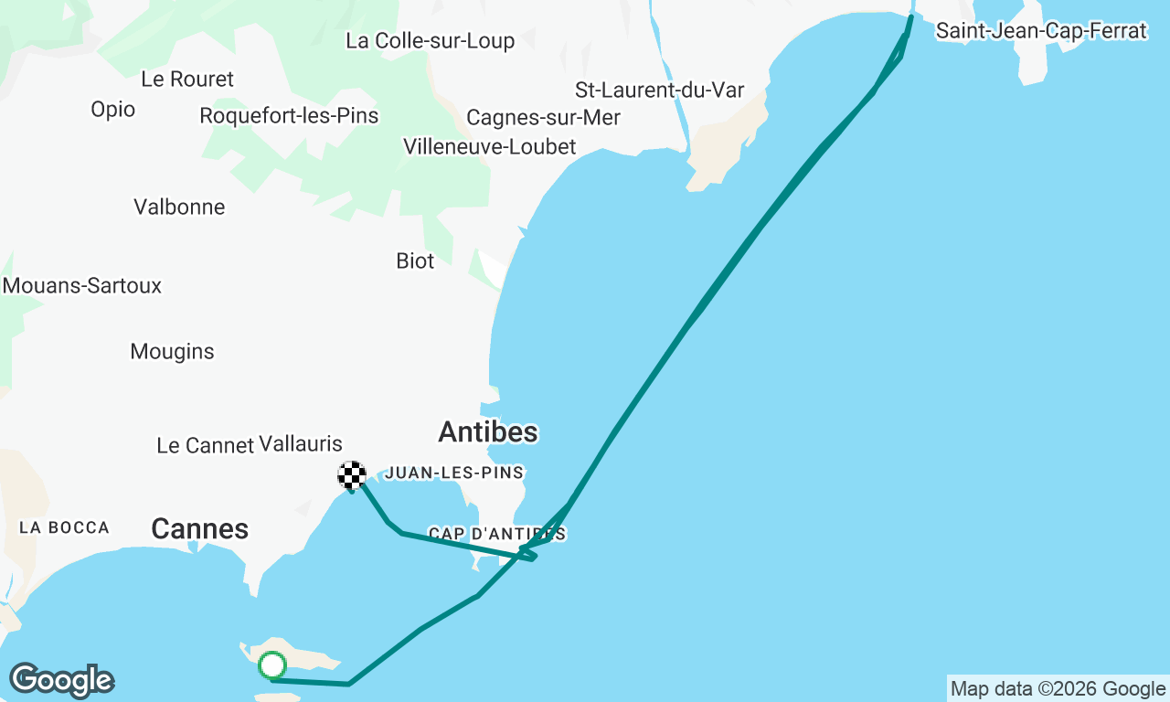 iles de lerins to port de nice to port golfe Juan