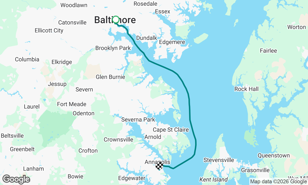Baltimore to Annapolis, MD