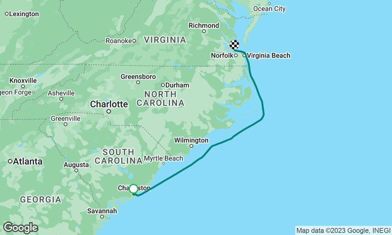 Charleston to Hampton, VA