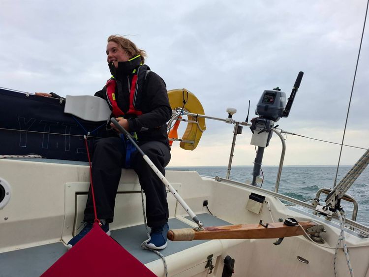 Voyage photo from Granville to Sark in a strong blow