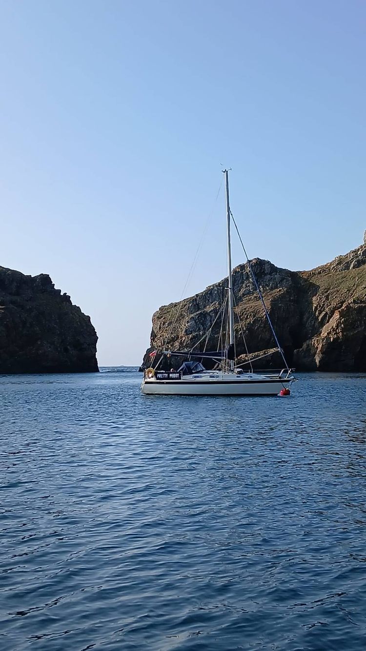 Voyage photo from Granville to Sark in a strong blow