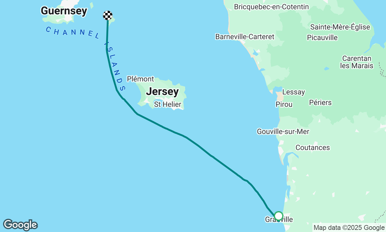 Granville to Sark in a strong blow