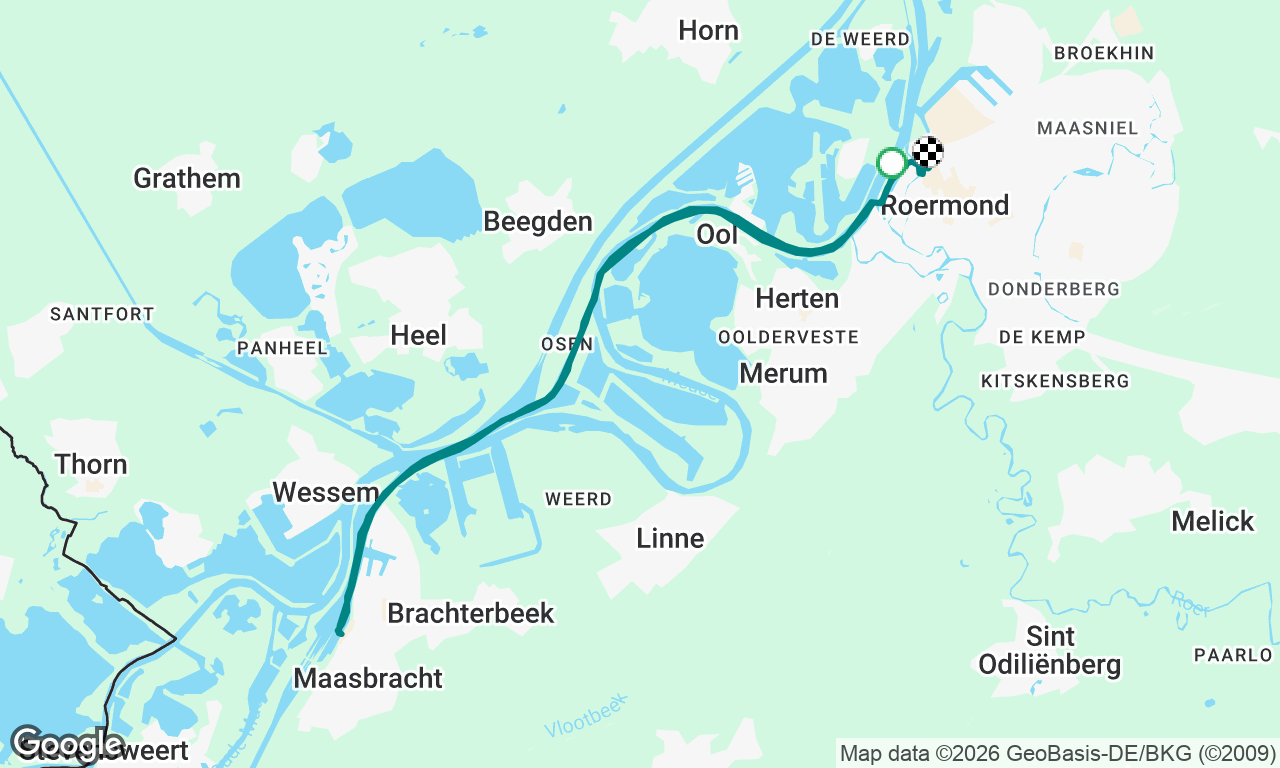 Regenachtig naar Maasbracht 
