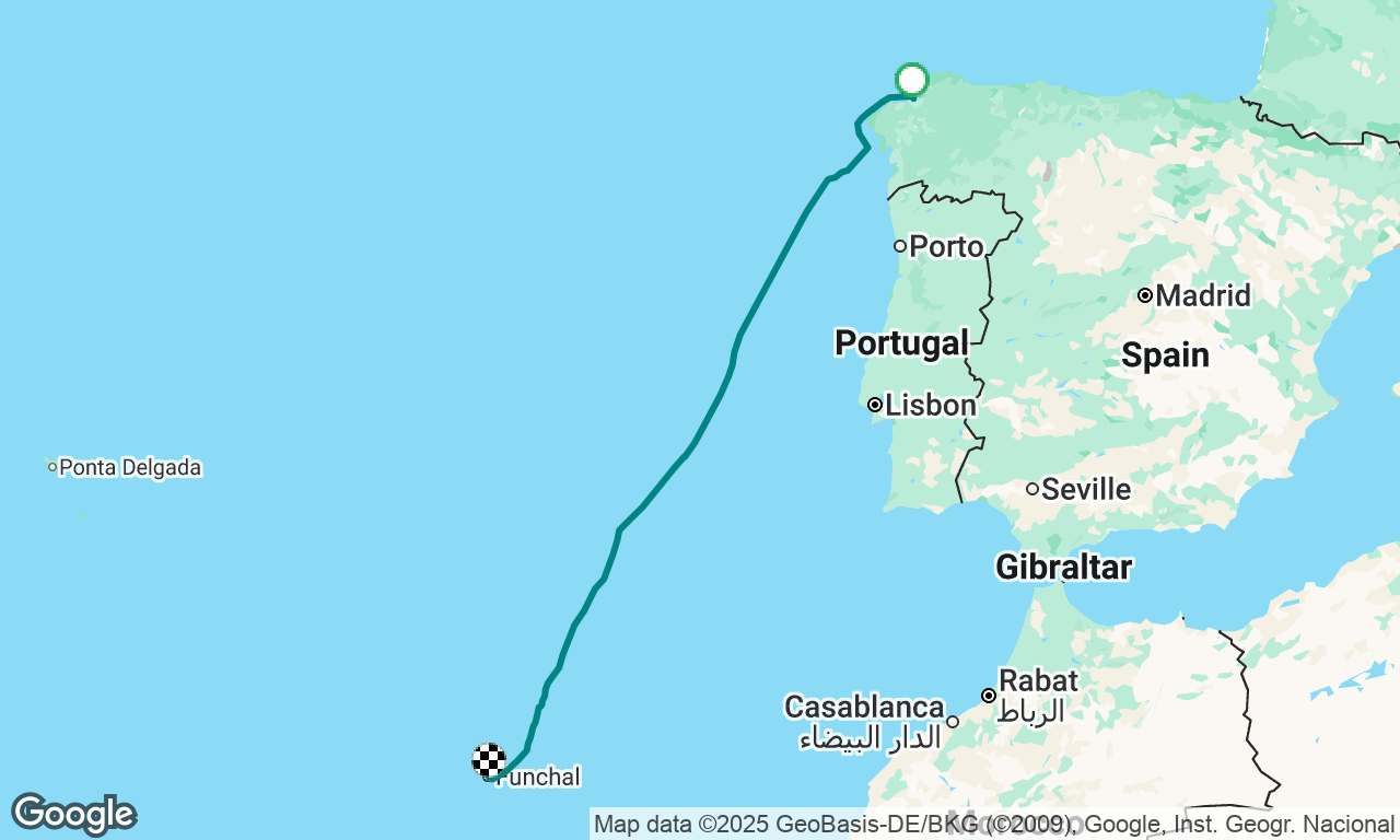 A Coruna, Spain to Funchal, Madeira