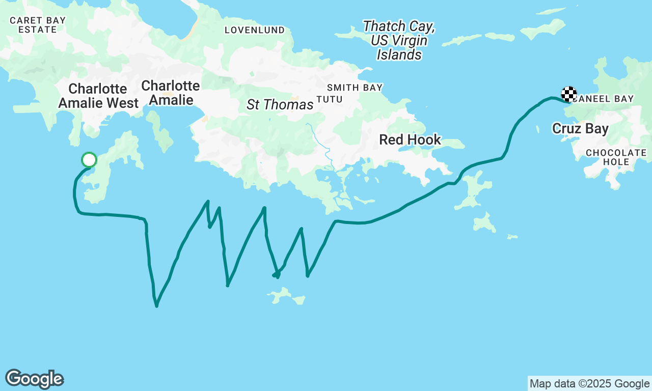 Honeymoon Bay, St Thomas to Lind Point, St John