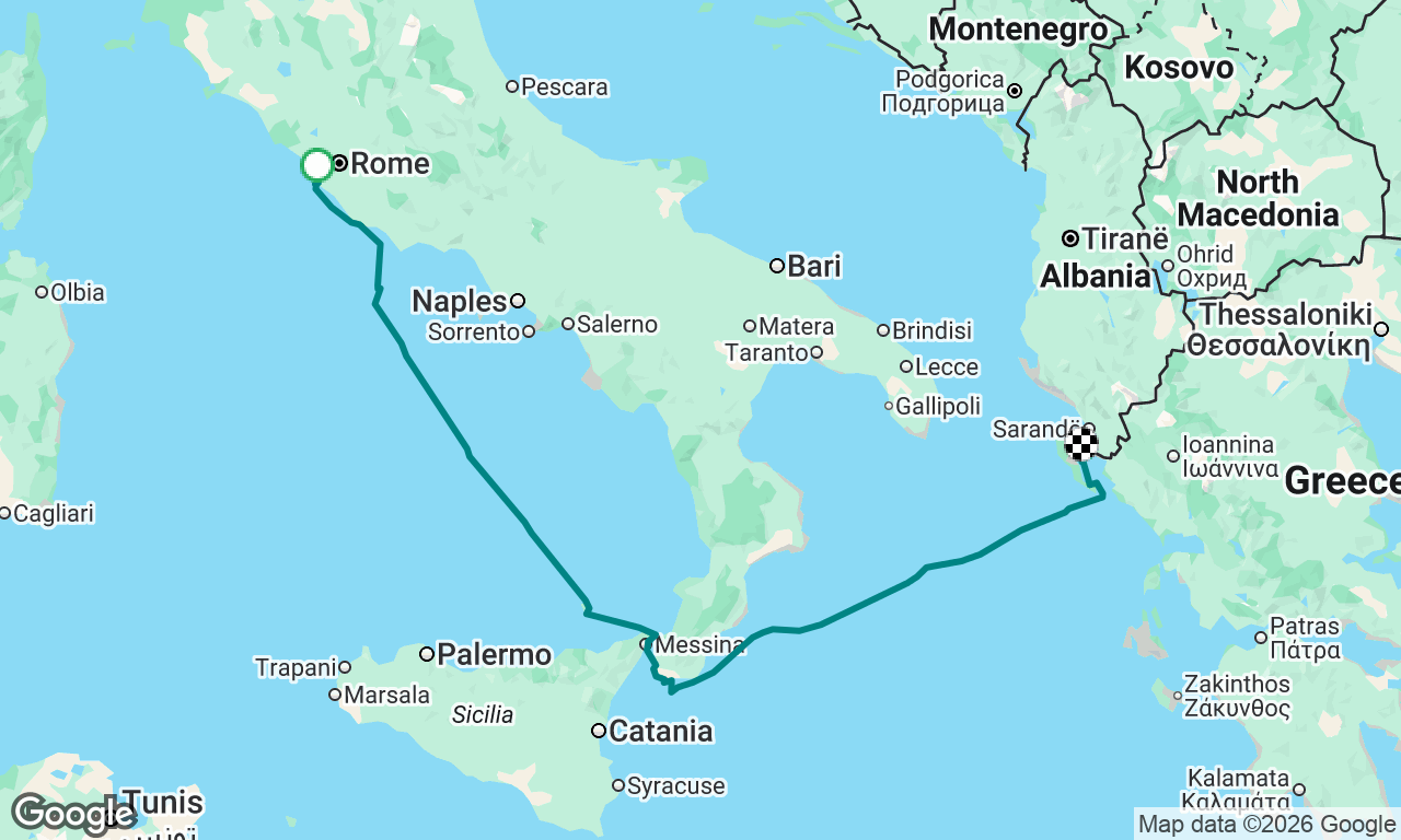 Rome to Corfu