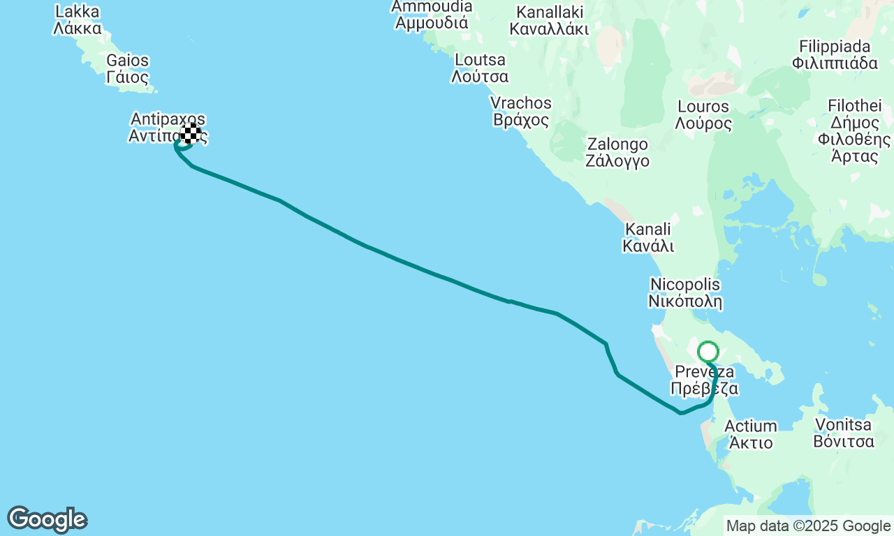 Preveza to Akra Ovoros Lighthouse