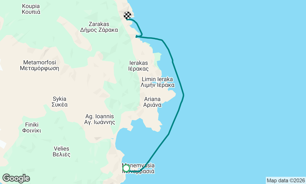 Monemvasia to Vlychada