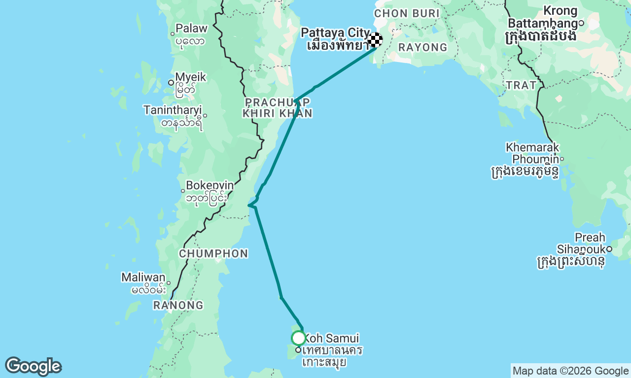 Samui to Ocean Marina July 2026