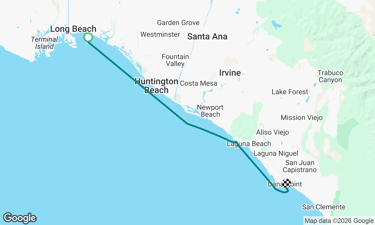 Deliver Seacret Long Beach to Dana Point