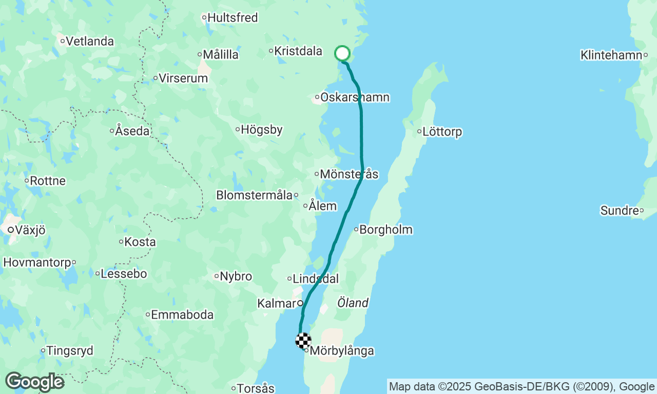 Sydvart i kalmarsund på halvvind. 