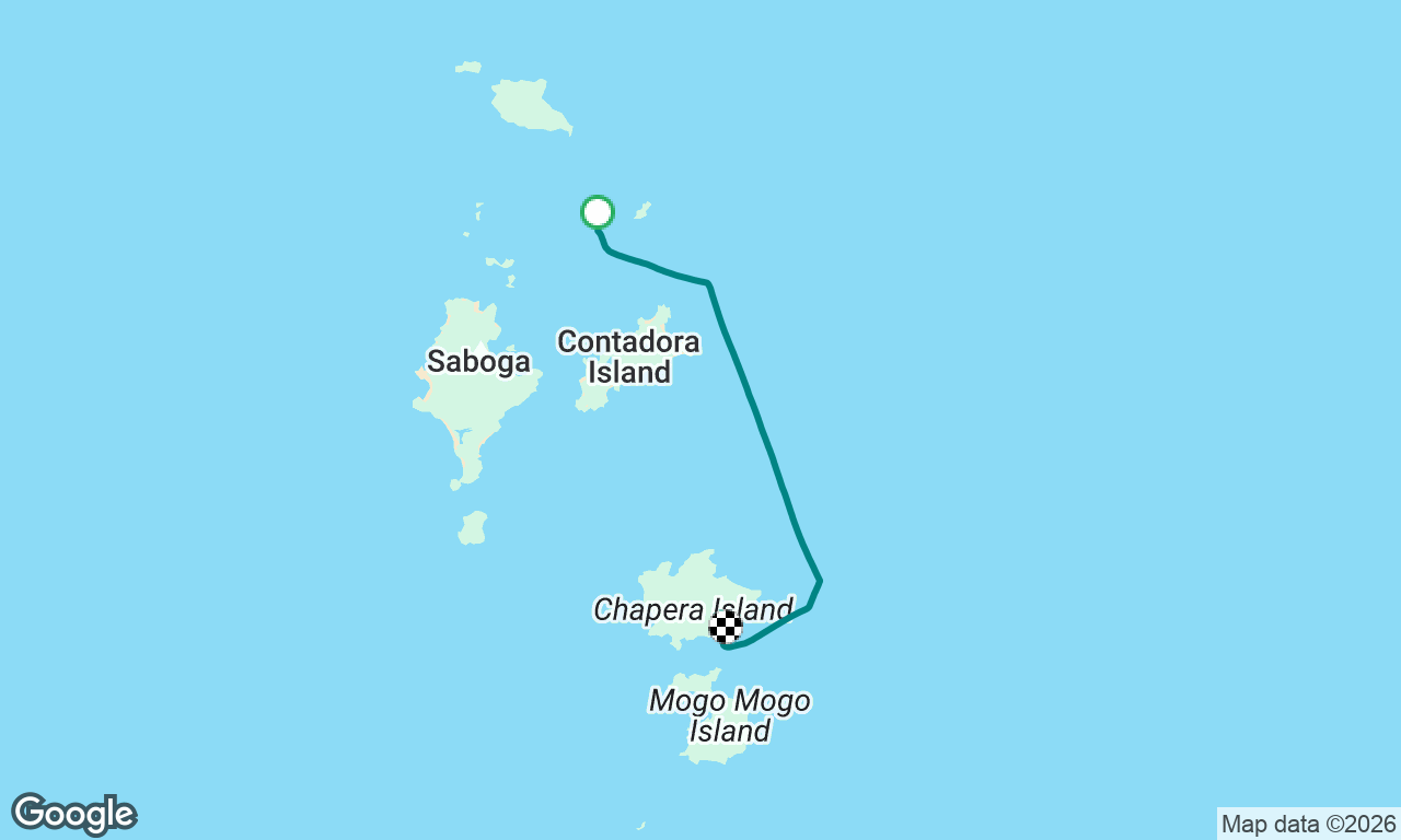 Bartolomé Island to Chapera Island. 