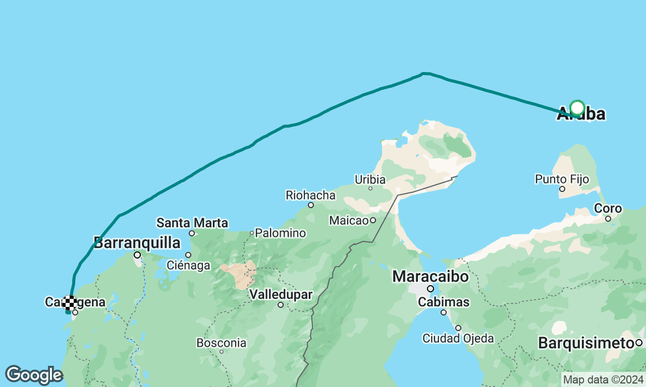 Aruba to Cartagena 