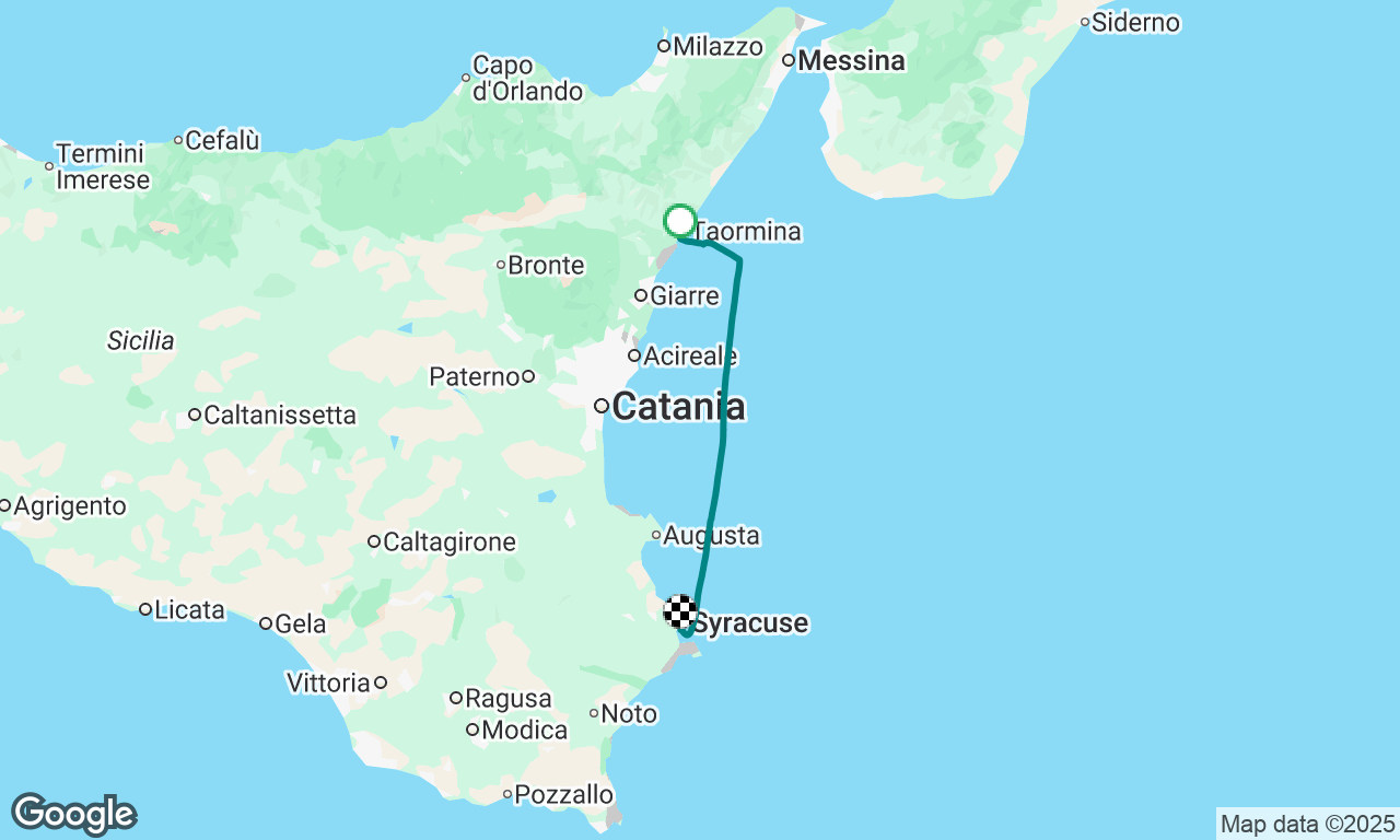 Taormina (Naxos) à Syracusa (Sicile)