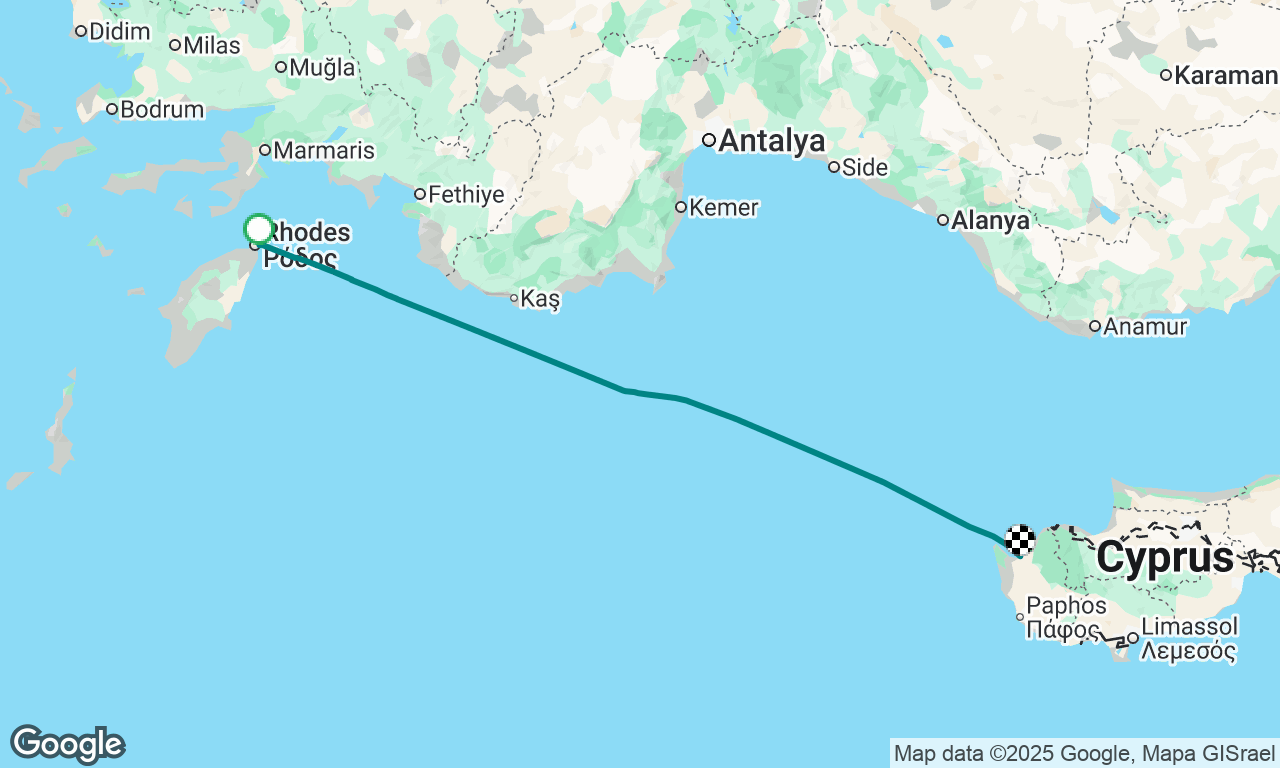 Rhodes, Greece to Latchi, Cyprus