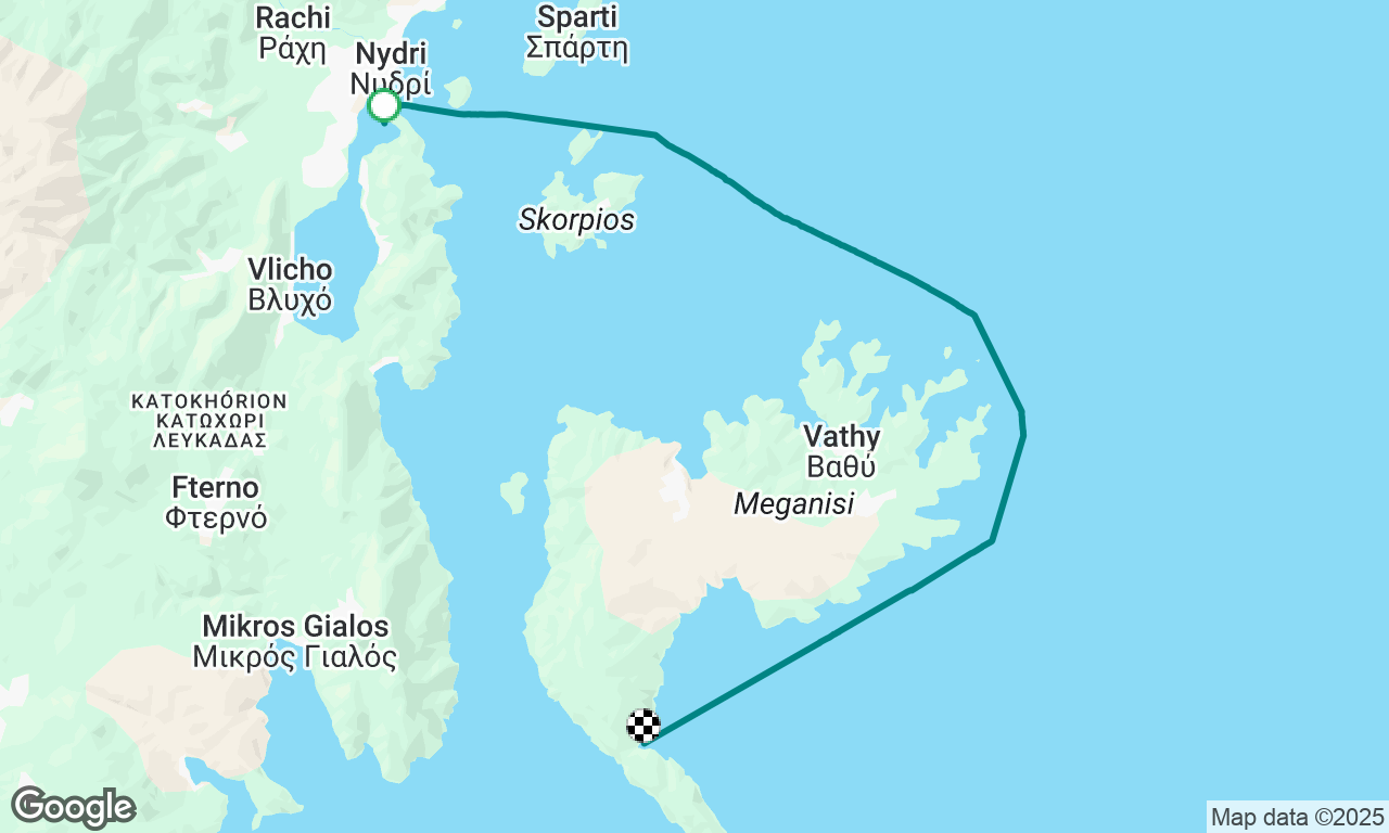 Nydri to Andralia Bay, Meganisi