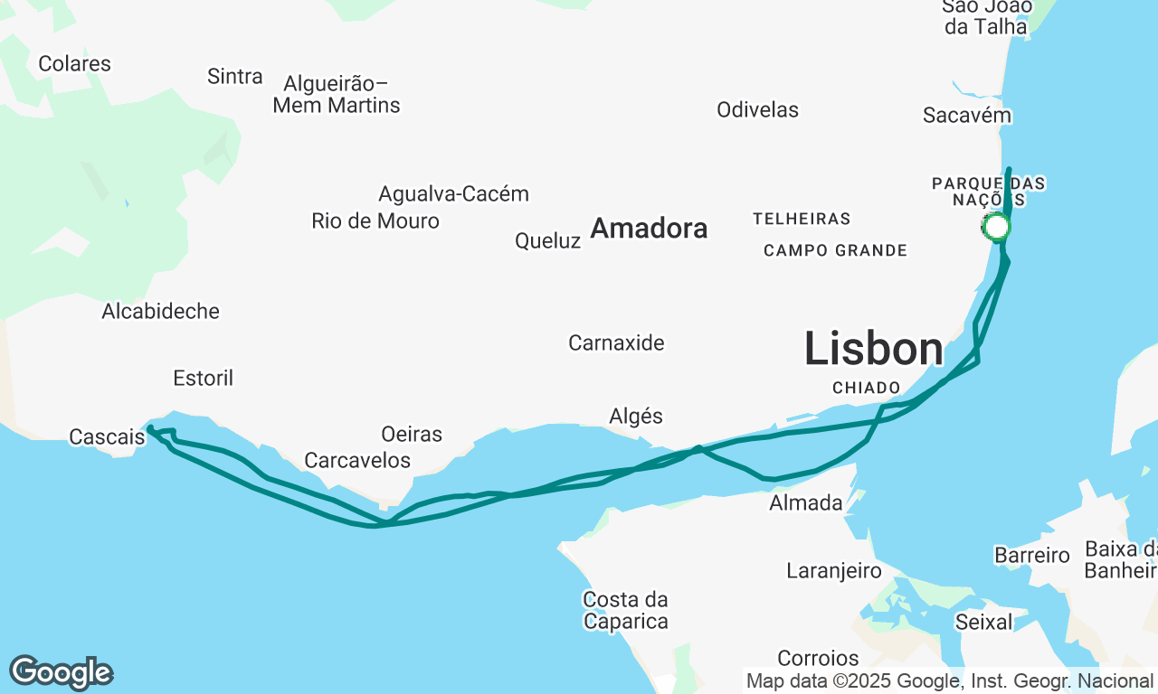 Lisboa Oriente - Cascais - Lisboa Oriente 