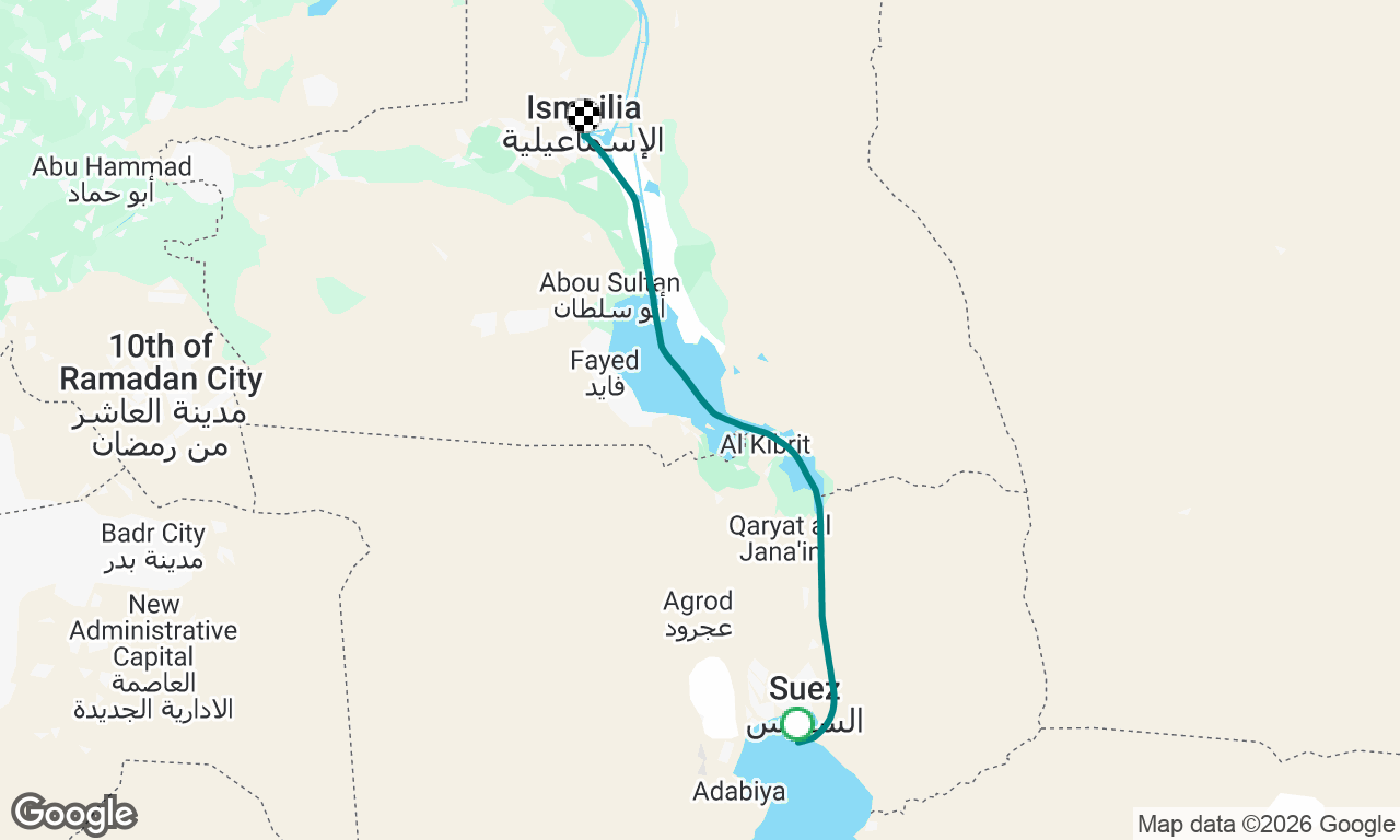 Suez to Ismailia 2026