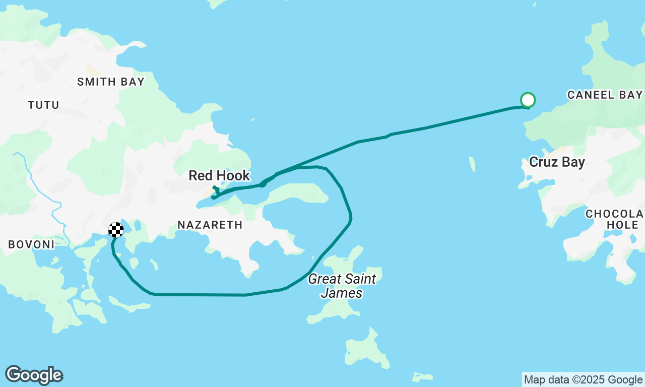 Lind Point, St John to Brenner Bay, St Thomas