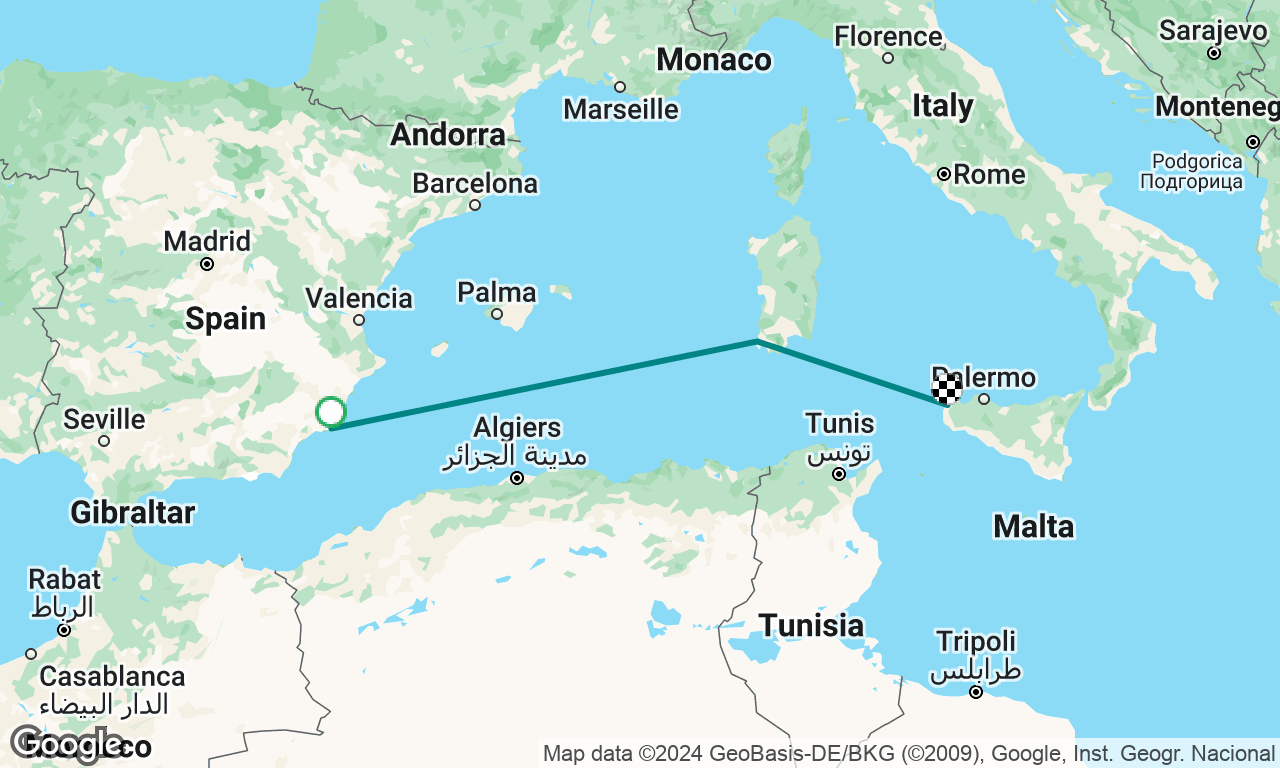 Cartagena (ESP) to Trapani (ITA)