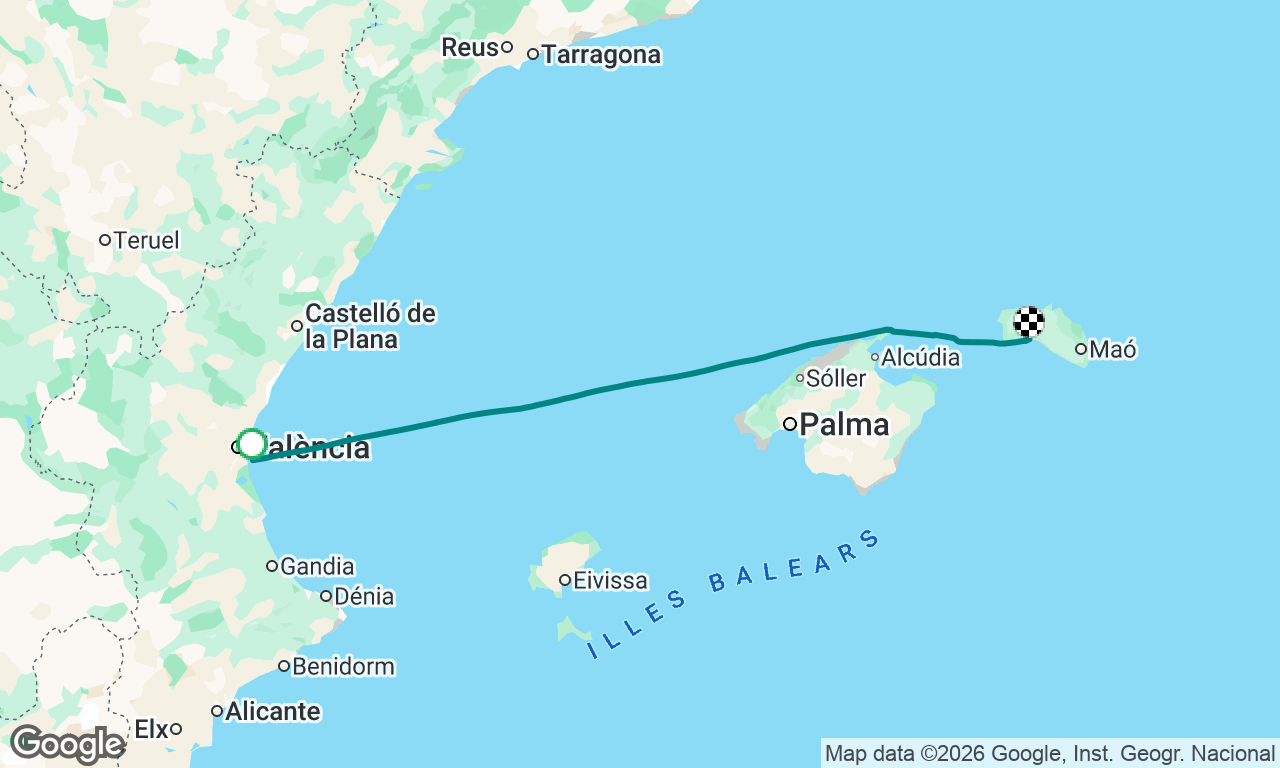 Valencia to Tunis — Leg I.